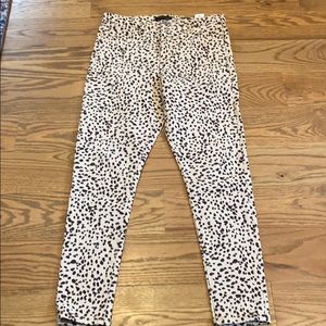 Banana Republic Leopard print skinny jeans.